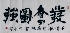书法作品一幅 发奋图强 横幅 66厘米X33厘米 宣纸手写
