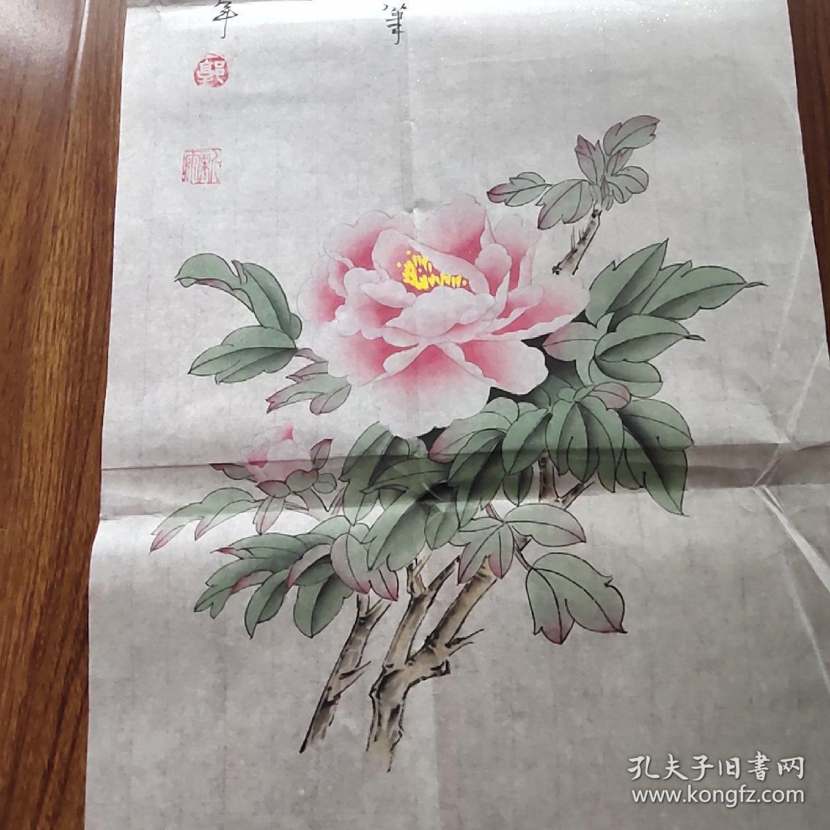 郭新雨工笔画牡丹