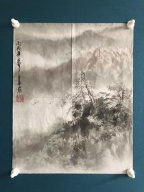 著名画家-杨世华山水画一幅。