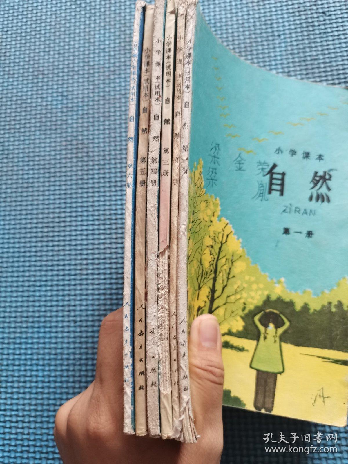 小学课本自然六册合售有笔迹90年代