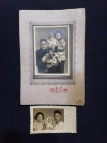 老照片 民国或五十年代 上海康乐照相 2枚合售