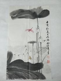苏州乡贤徐绍青先生白荷蜻蜓图