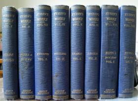 1873年The Poetical Works of Lord Byron 《拜倫詩集》，八卷全，布面精裝