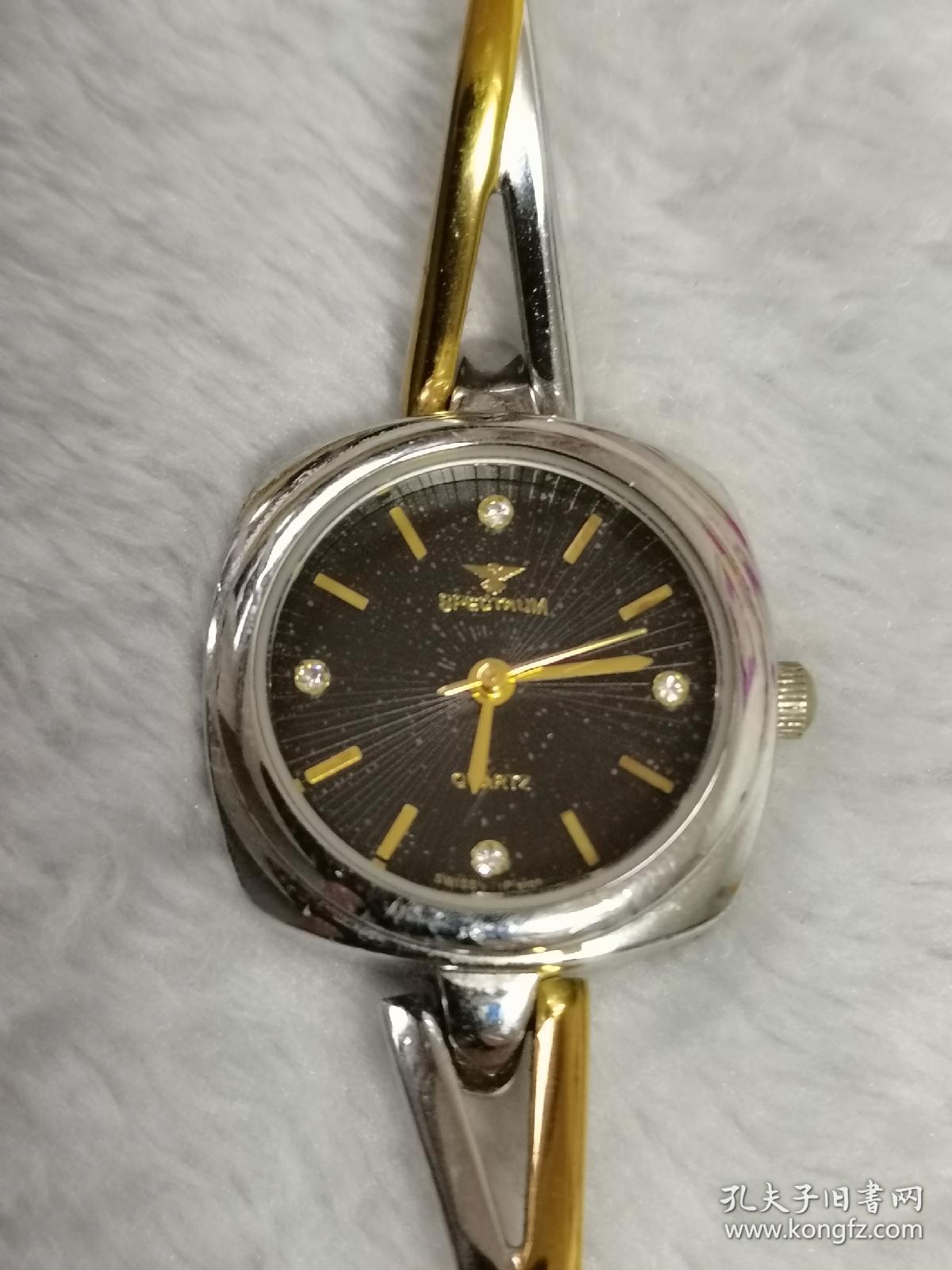 spectrum瑞士石英表93594l瑞士机芯女款23k镀金表盘运行准确