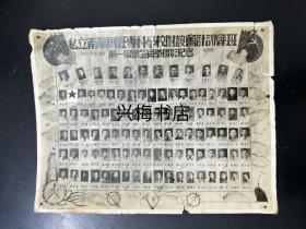 1951年私立南华财经专科学校附设会计训练班第一届毕业同学摄影纪念，校长卢伟良，解放初期梅州教育类老照片收藏