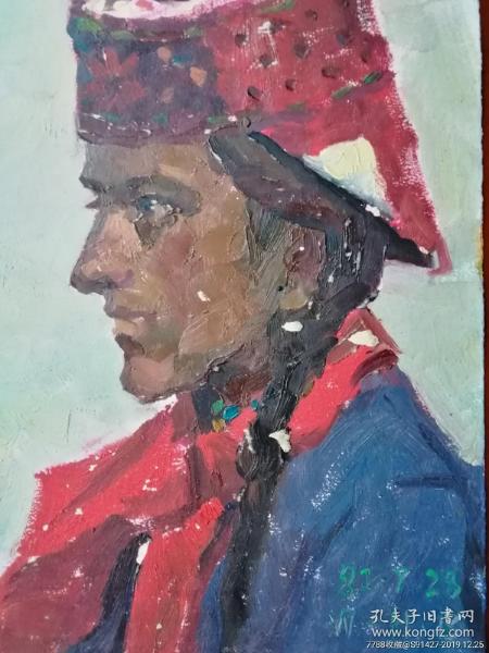 新疆名家油畫新疆塔吉克姑娘