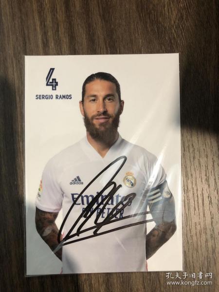 西班牙国家队皇家马德里水爷拉莫斯亲笔签名官方球星卡