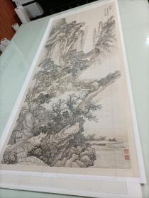 王翚仙山楼阁图微喷仿古复制品154x68cm
