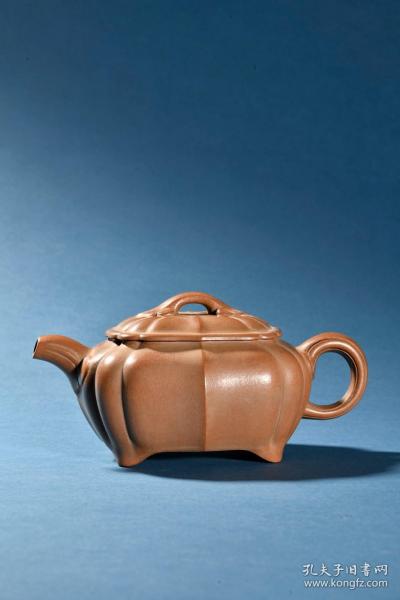 旧藏陈汉文款老紫砂如意钮茶壶