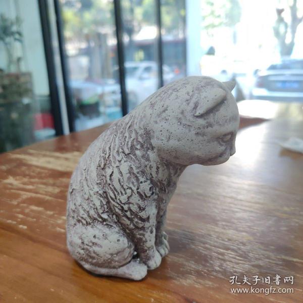 雕塑小猫 水泥材质 手工制品颜色深浅不一 家居软装工艺品