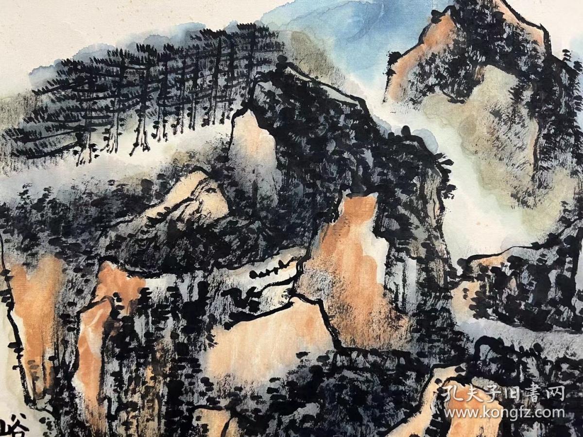 赖少其山水画旧作镜片