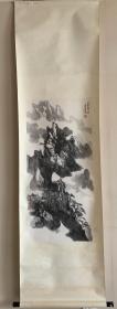 津门己故老画家李墨（何家英的启蒙老师）山水挂轴
