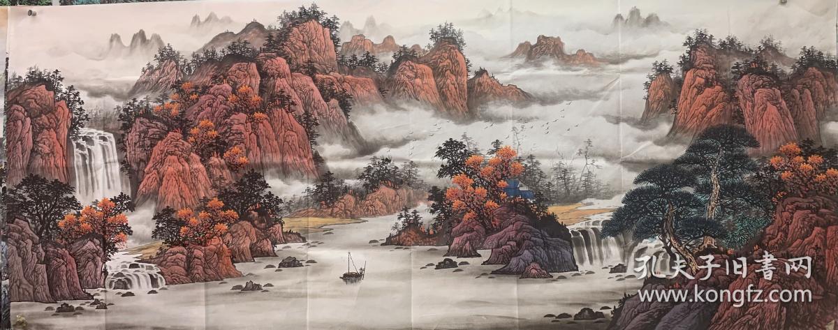 全国受欢迎的著名山水画家墨宇(墨宇)六尺山水作品