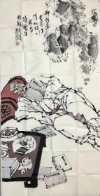 冯国伟 136*68  纸本画心 (1950.5—)河南人[1]。中国美术家协会会员、新疆画院国家一级美术师、新疆国画院国画艺委会主任。
