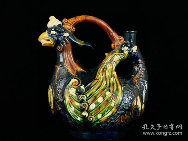 《精品放漏》唐三彩凤头壶——宋代瓷器收藏