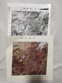 内蒙赤峰市卫星航拍图两张（黑白照片一大张，彩色图片一张）