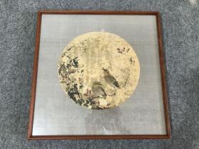 清末 残损花鸟圆光