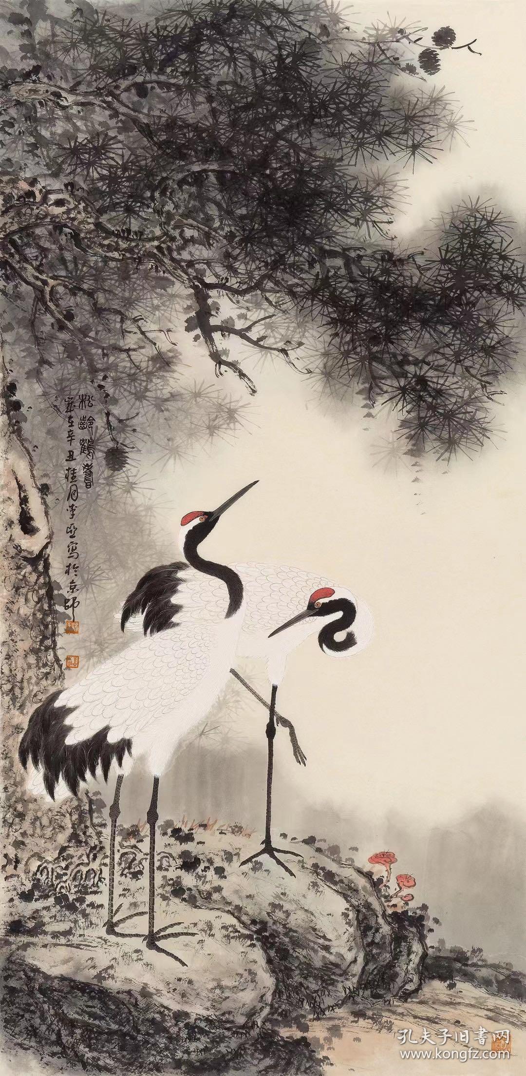 画家李亚花鸟画国画鹤