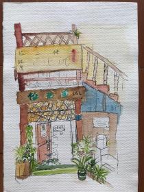 钢笔水彩画2，小的8开