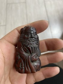 某动物角制品，钟馗捉鬼手把件，民国初年手把件