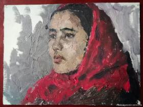 新疆油畫維吾爾族姑娘新疆名家油畫