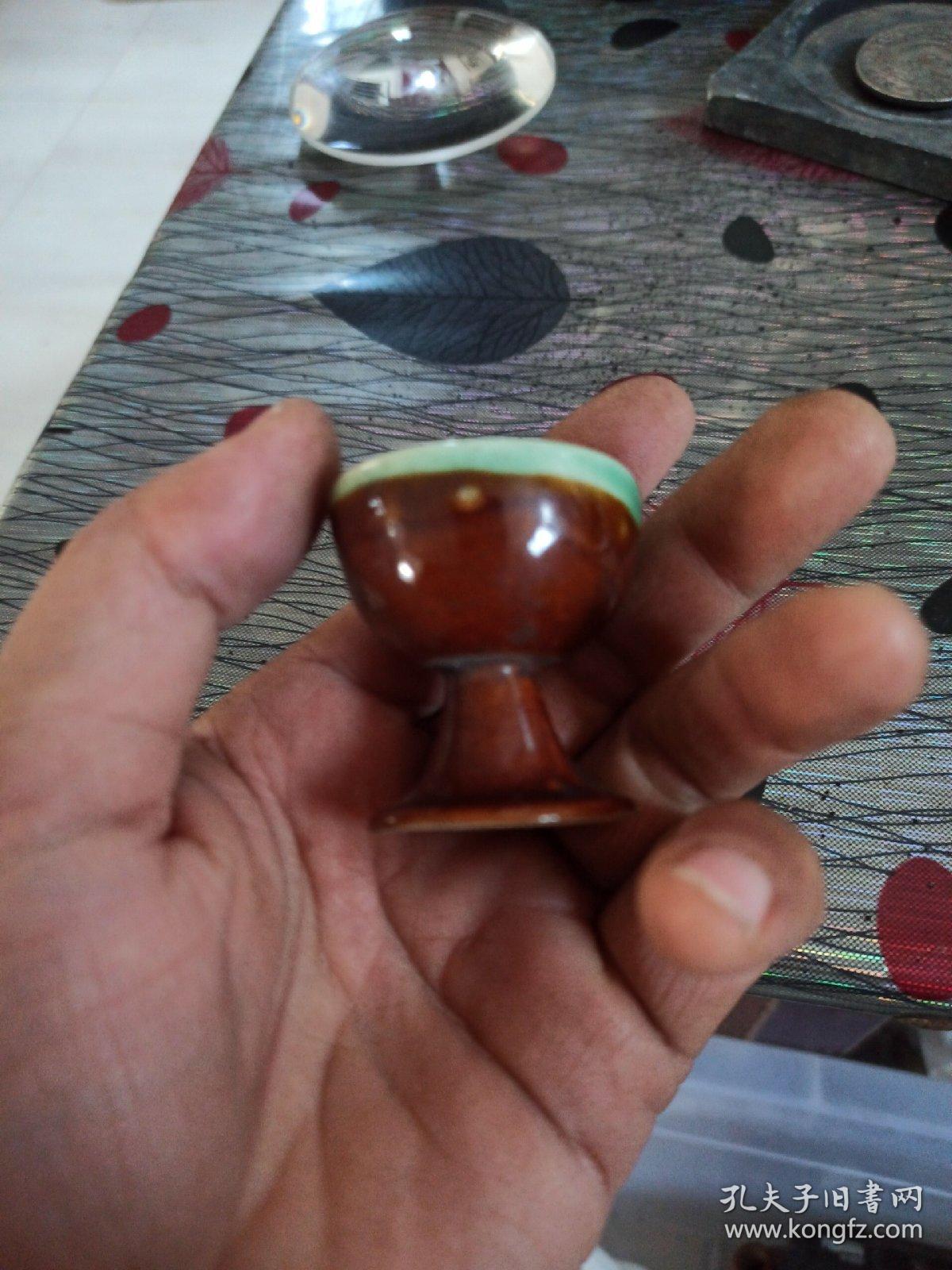 酒杯,民国老酒杯.自然形成,海上日出图