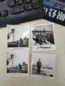 八十年代青岛海滨，海产馆摄影留念4张合售