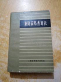 乘除简易查算表