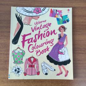 英文原版 vintage fashion colouring book