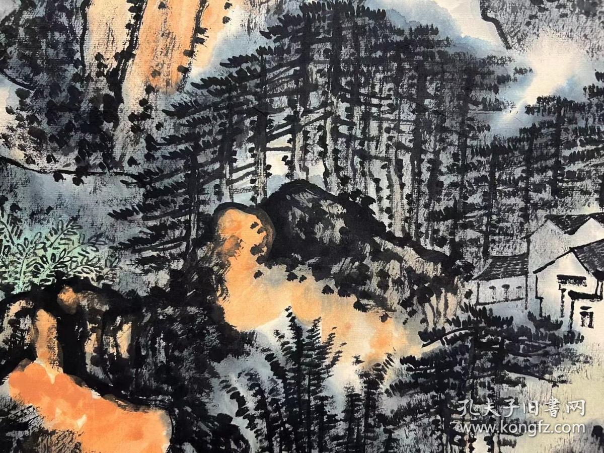 赖少其山水画旧作镜片
