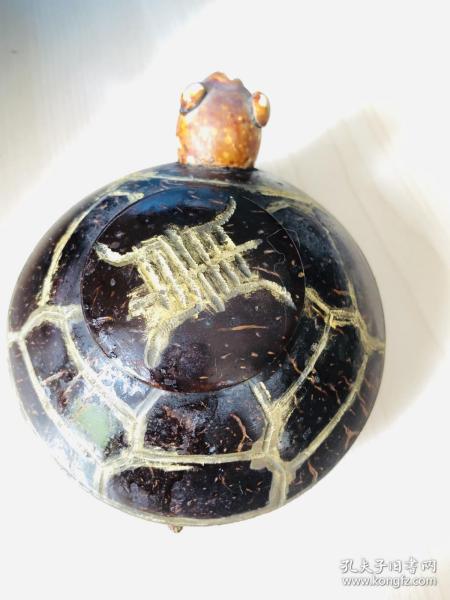 手工天然椰殼描金龜