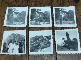 文革时期——黄山旅游照片——六张合售——迎客松后面有语录