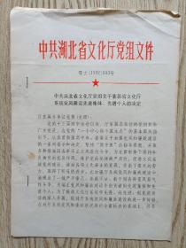 湖北省文化厅关于表彰党风建设先进集体先进个人的决定【1992年】