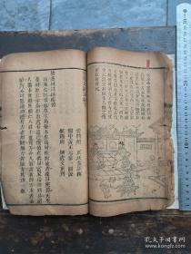 清乾隆 版画 精品！《阴隲文图注》上下卷 很厚1册