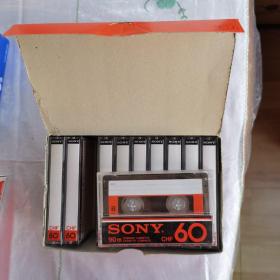 SONY compact cassette CHF60索尼原装磁带，塑封拆，整盒10盘
