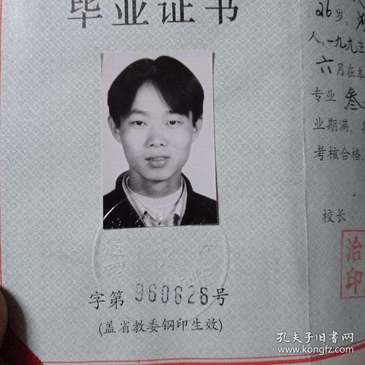 毕业证书(96年)