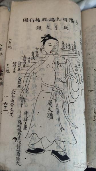 《内景图注》，四川成都简阳地区名医抄本，完整无缺，绘图精细，一厚册全