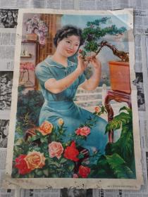 83年年画宣传画，巧夺天工，韩培生作 浙江人民美术出版社出版
