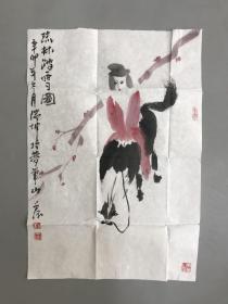 刘瑞坤先生国画“疏林踏雪图”66x46cm
