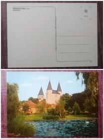 外国明信片，德国原版，湖边城堡，品如图