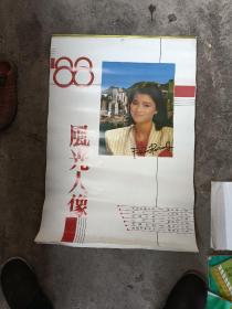 挂历 1988年挂历双月6张全、 （香港女明星 与大都市、）明星有钟楚红·王祖贤·刘嘉玲·等