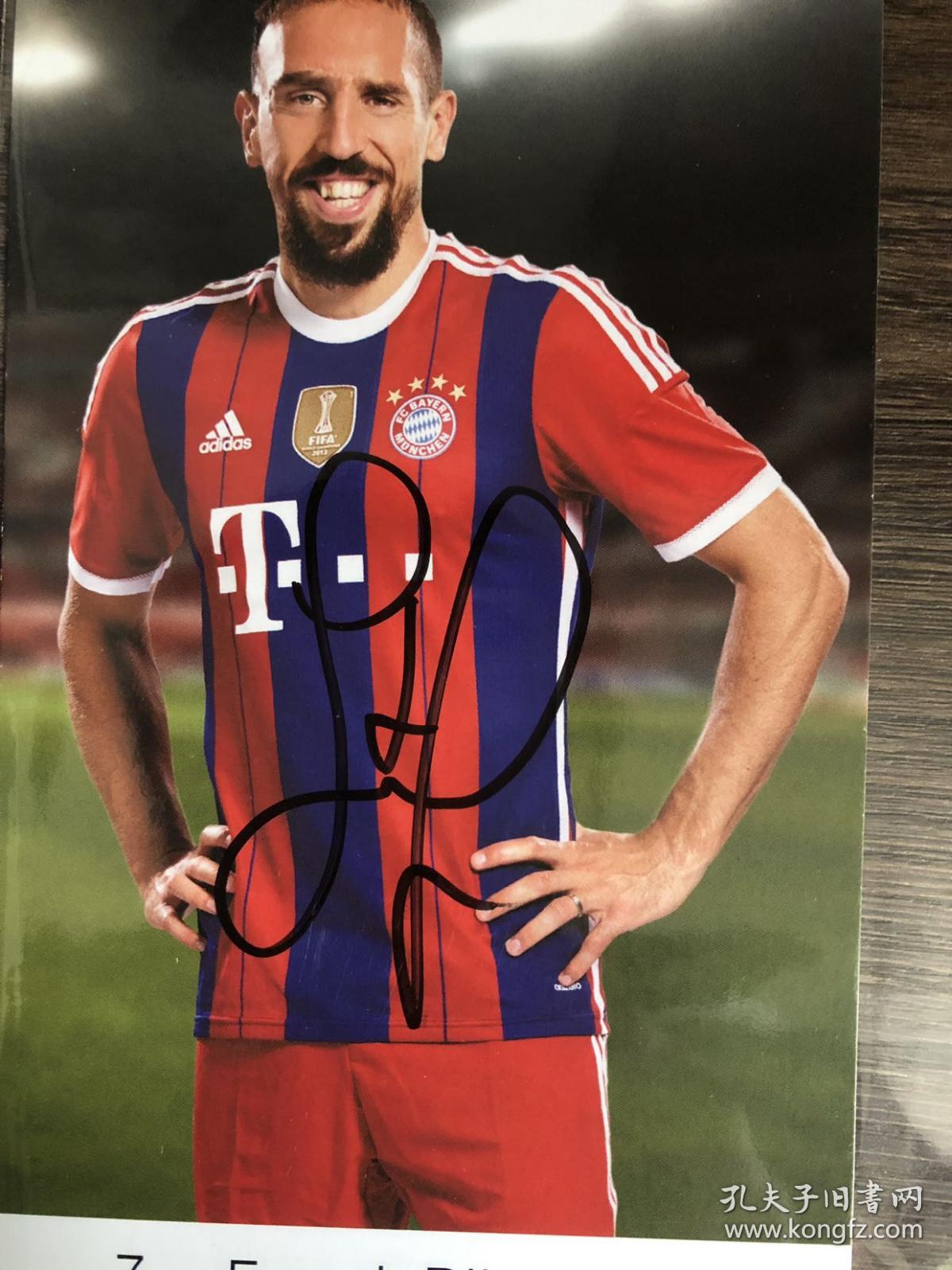 德国拜仁慕尼黑法国国家队里贝里亲笔签名拜仁慕尼黑官方卡片