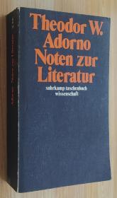 德文書 Noten zur Literatur  von Theodor W Adorno  (Autor)