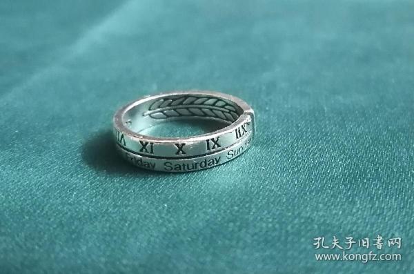銀色 合金 英文 羅馬數字 戒指 指環 飾物