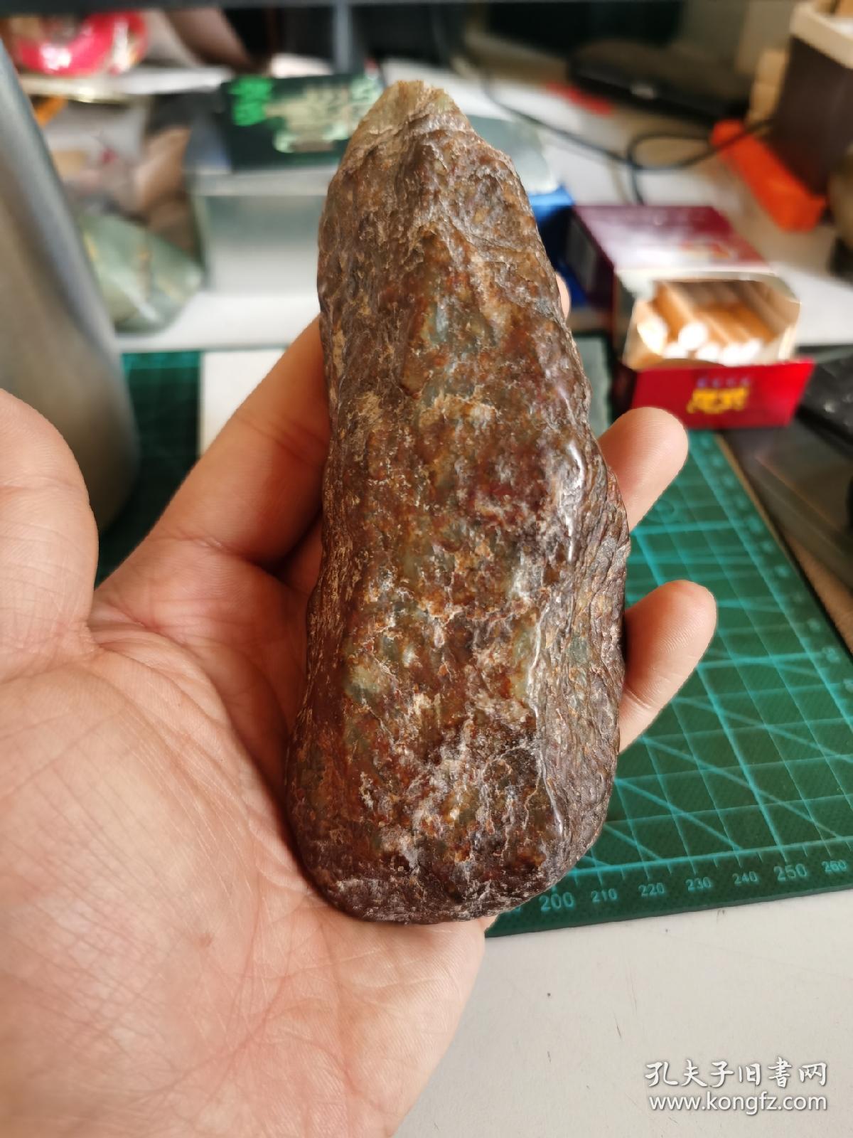 天然火燎皮河磨玉原石