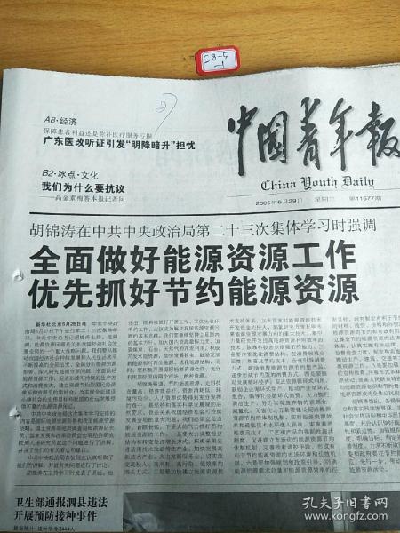 中国青年报2005年6月29日 生日报