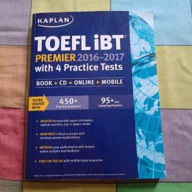 Kaplan TOEFL iBT Premier 2016-2017 with 4 Practice Tests（附光盤2張）