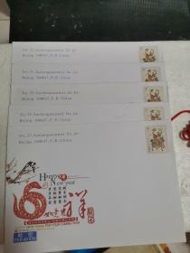 2013中国邮政国际特惠贺卡航空邮资信封【5枚合售】