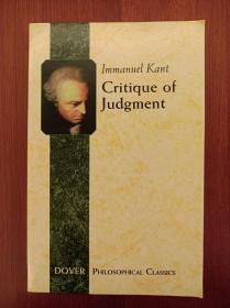Critique of Judgment（进口原版，现货，实拍书影）