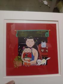 纯手绘 重彩 人物小画片